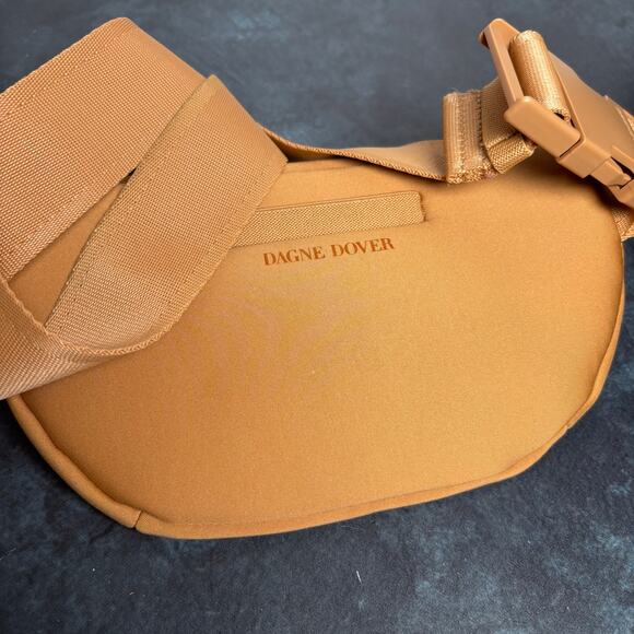 Dagne Dover Camel Tan Neoprene Belt Bag Neutral Adjustable Strap - Picture 6 of 6